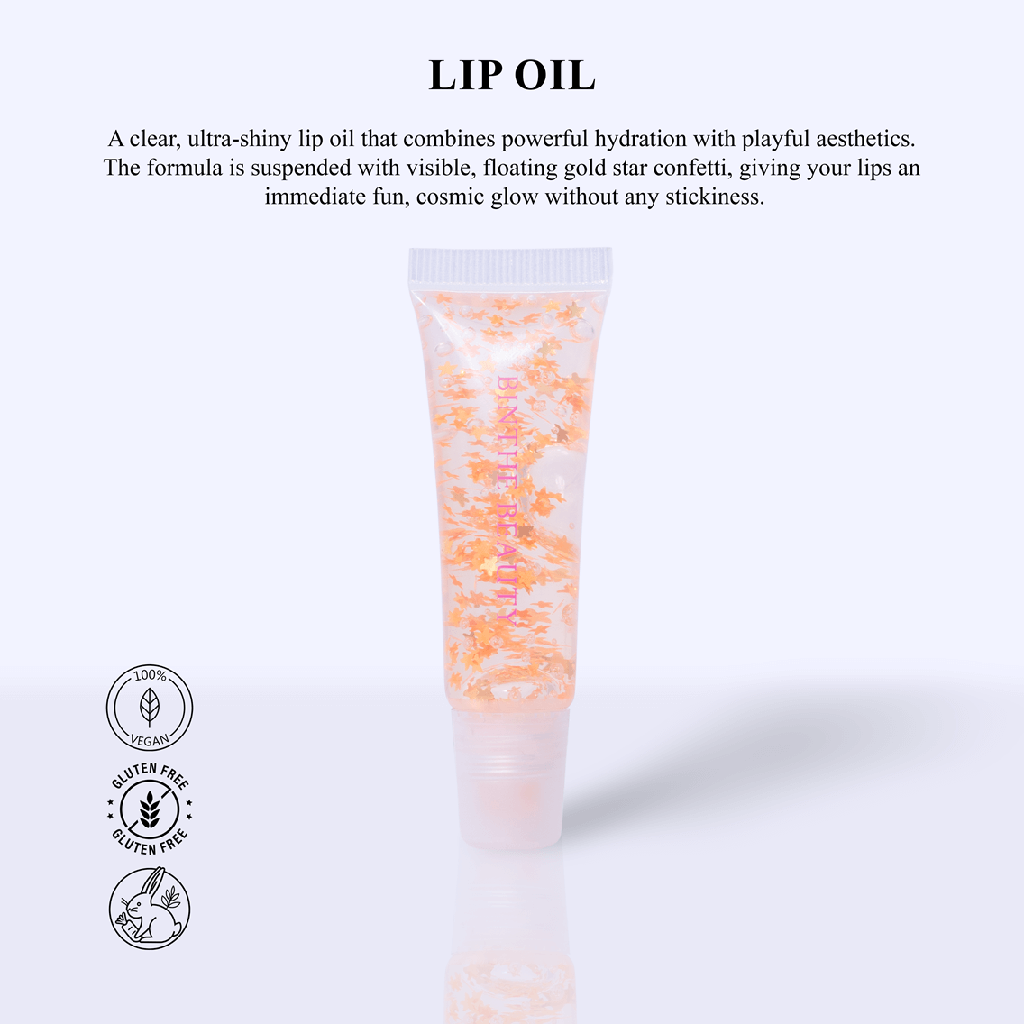 Lip Oil with Gold Stars