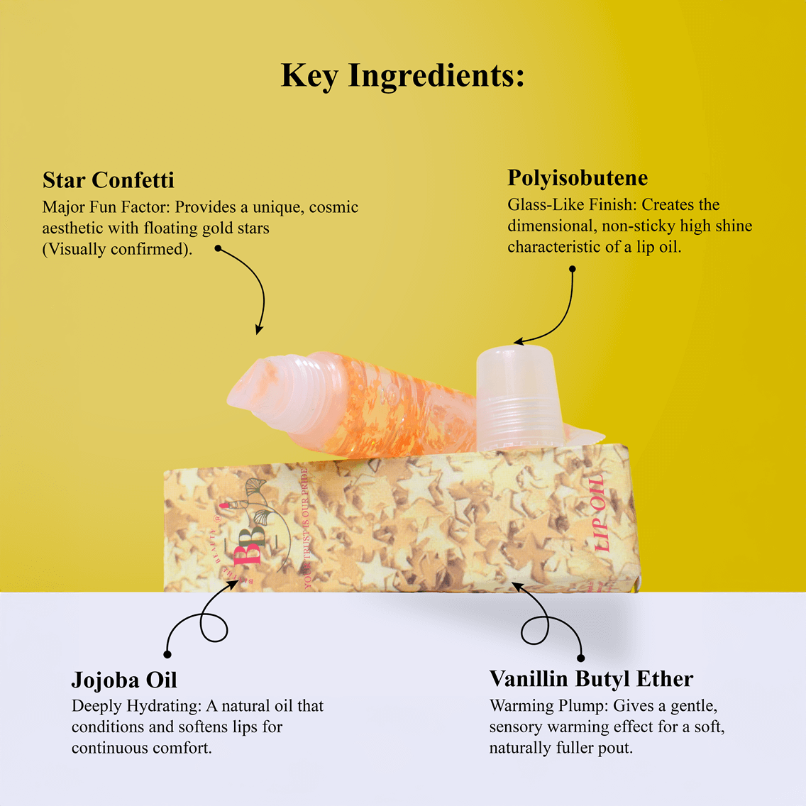 Lip Oil with Gold Stars