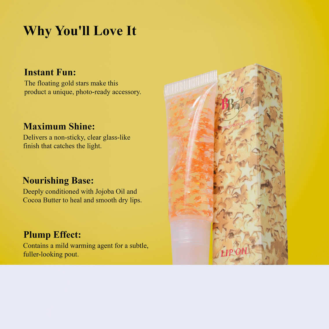 Lip Oil with Gold Stars